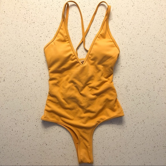 Zaful Other - ZAFUL Ribbed High Cut Lace Up One Piece